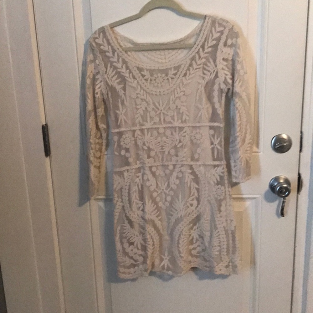 Boho Lace Mini Dress